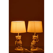 Tafellamp Beige Polykunsthars 26 cm 60343 26x26x48 cm-Tafellampen-J-Line