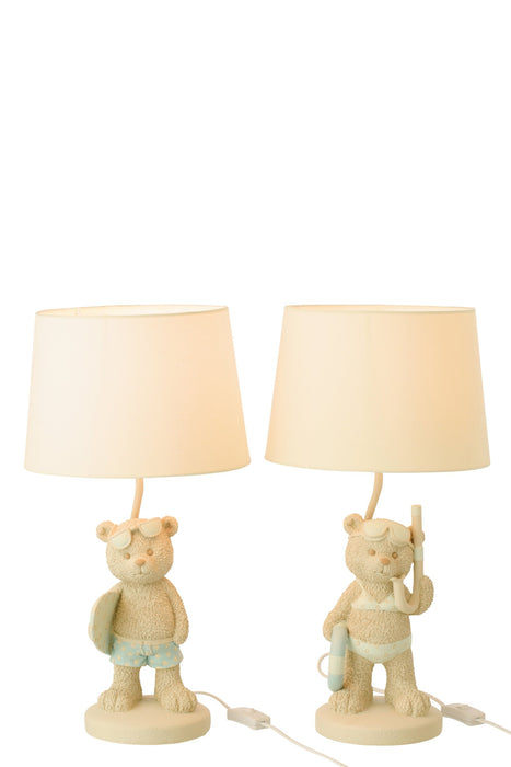 Tischlampe Beige Polykunstharz 26 cm - Polykunstharz(100%) - 60343