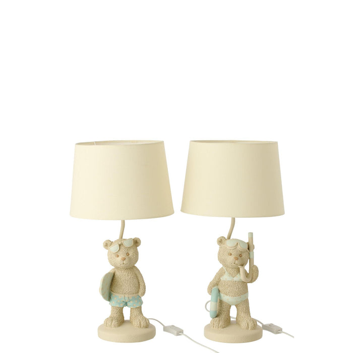 Tafellamp Beige Polykunsthars 26 cm - 60343-Tafellampen-J-Line