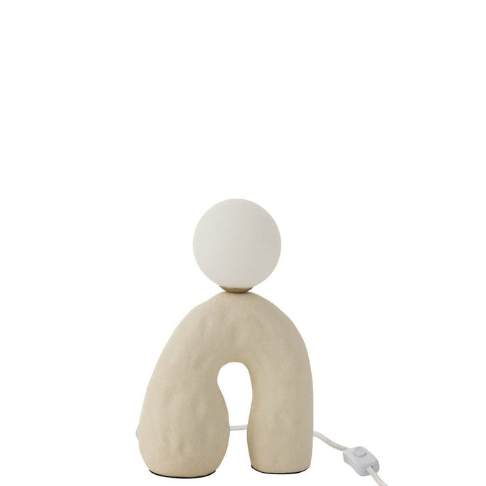 Tafellamp Beige Stoneware 11 cm-Tafellampen-J-Line