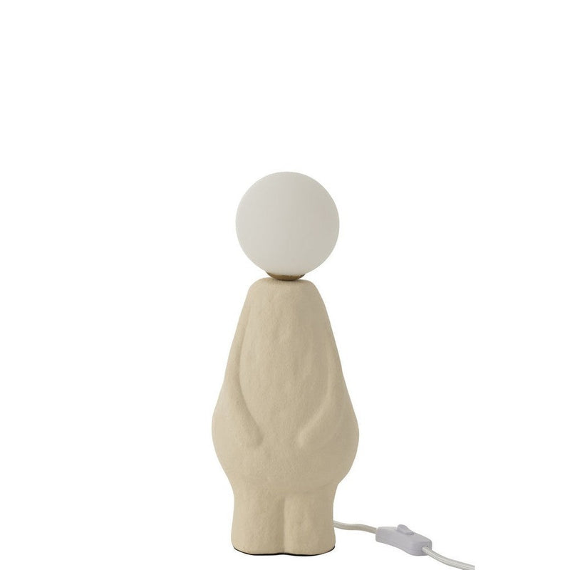 Tafellamp Beige Stoneware 12 cm 12.5x14x35.5 cm-Tafellampen-J-Line