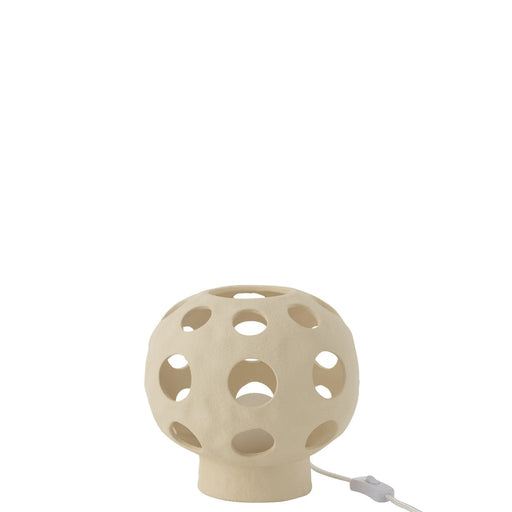 Tafellamp Beige Stoneware 25 cm 25x25x21.5 cm-Tafellampen-J-Line