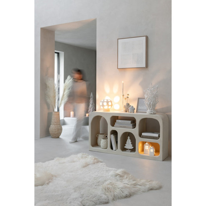 Tafellamp Beige Stoneware 25 cm 25x25x21.5 cm-Tafellampen-J-Line