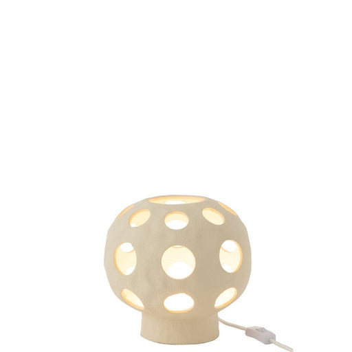 Tafellamp Beige Stoneware 25 cm 25x25x21.5 cm-Tafellampen-J-Line