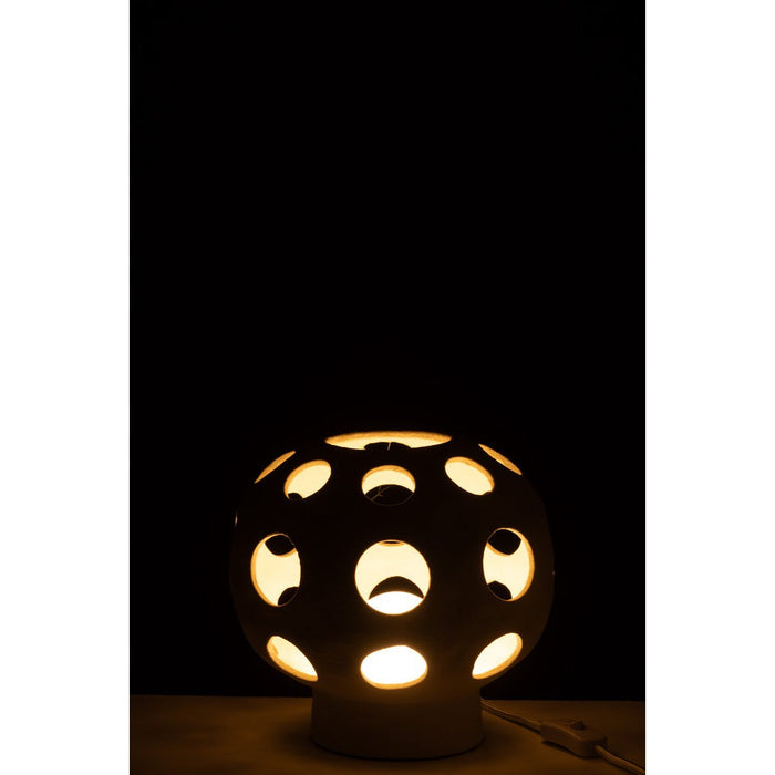 Tafellamp Beige Stoneware 25 cm-Tafellampen-J-Line