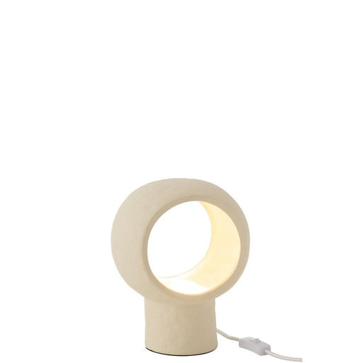 Tafellamp Beige Stoneware Cirkel 14 cm 14x23x27 cm-Tafellampen-J-Line