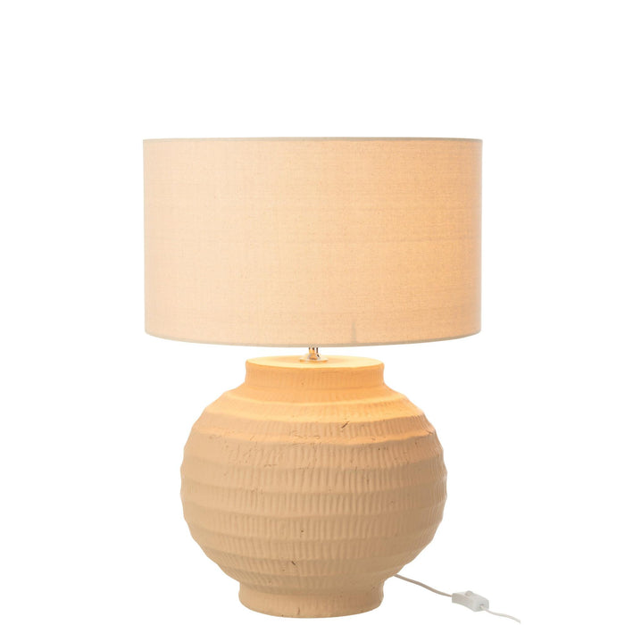 Tafellamp Beige Terracotta 46 cm-Tafellampen-J-Line