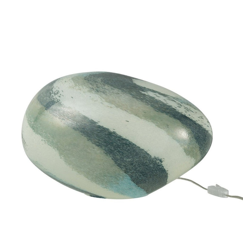 Tafellamp Blauw Glas Ovaal 29 cm 29x40x25 cm-Tafellampen-J-Line