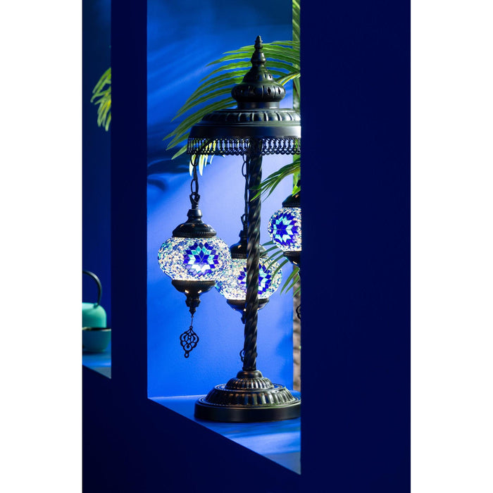 Tafellamp Blauw Metaal 30 cm-Tafellampen-J-Line