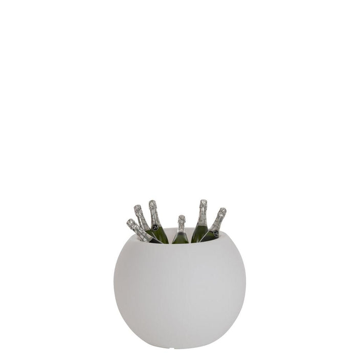 Tafellamp Bloempot Buiten Kunststof, Polypropylene, Metaal Wit-Tafellampen-J-Line