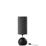 Tafellamp Bol Fluweel Pvc, Cloth, Ijzer Zwart 20x20x58 cm-Tafellampen-J-Line