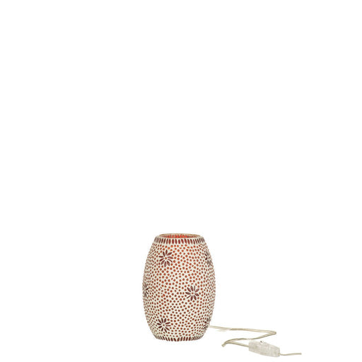 Tafellamp Bram Oranje Glas, Carton Rood 14x14x20 cm-Tafellampen-J-Line