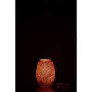 Tafellamp Bram Oranje Glas, Carton Rood 14x14x20 cm-Tafellampen-J-Line