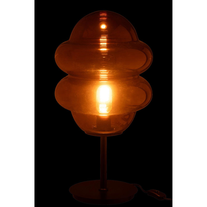 Tafellamp Bruin Glas 28 cm 28x28x52 cm-Tafellampen-J-Line