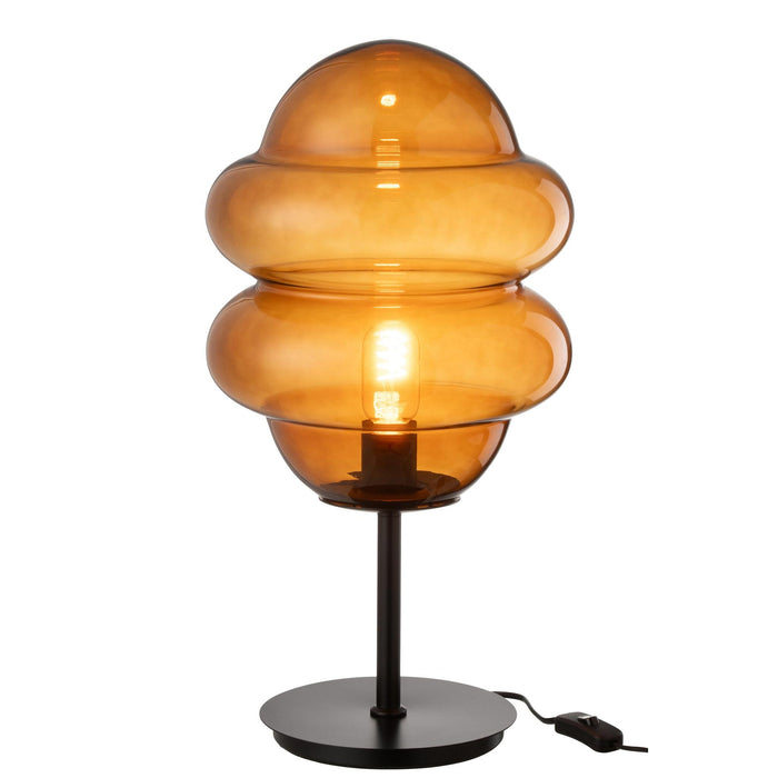 Tafellamp Bruin Glas 28 cm-Tafellampen-J-Line