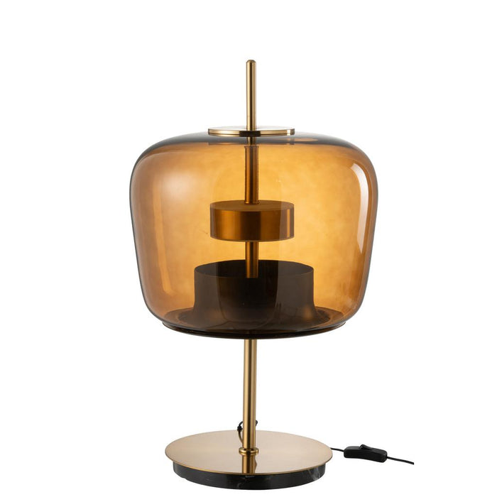 Tafellamp Bruin Glas 35 cm-Tafellampen-J-Line