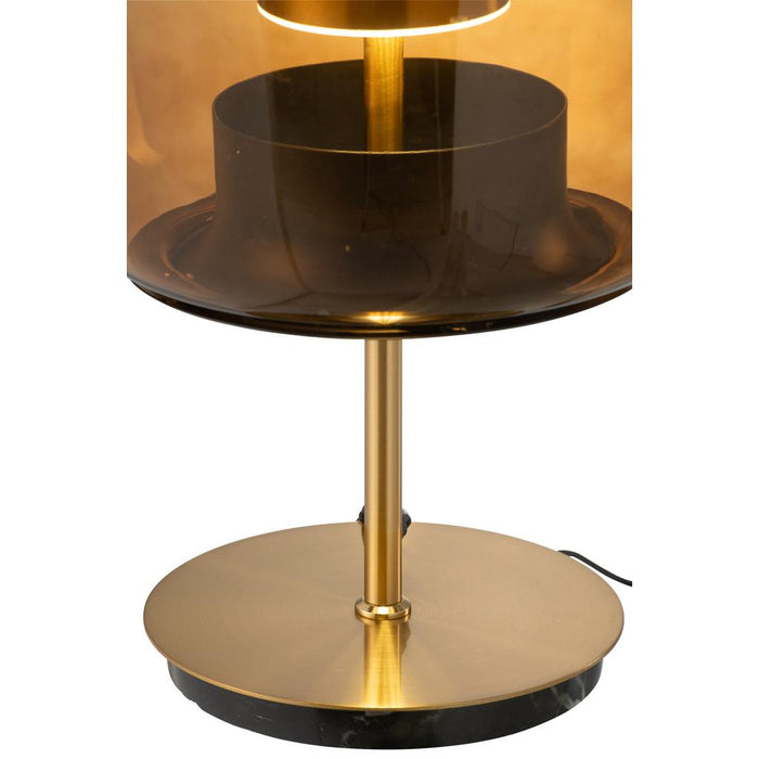 Tafellamp Bruin Glas 35 cm-Tafellampen-J-Line