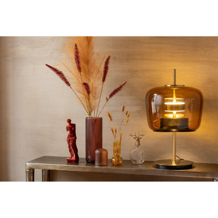 Tafellamp Bruin Glas 35 cm-Tafellampen-J-Line
