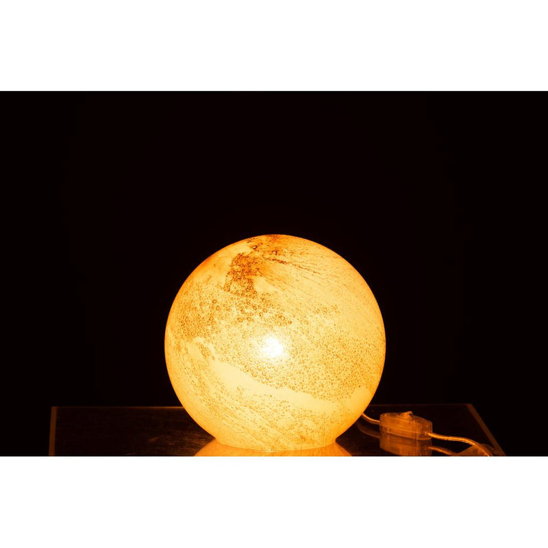 Tafellamp Bruin Glas Rond 20 cm 20x22x18.5 cm-Tafellampen-J-Line