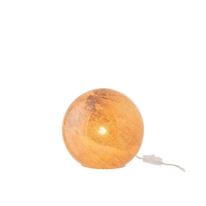 Tafellamp Bruin Glas Rond 20 cm-Tafellampen-J-Line