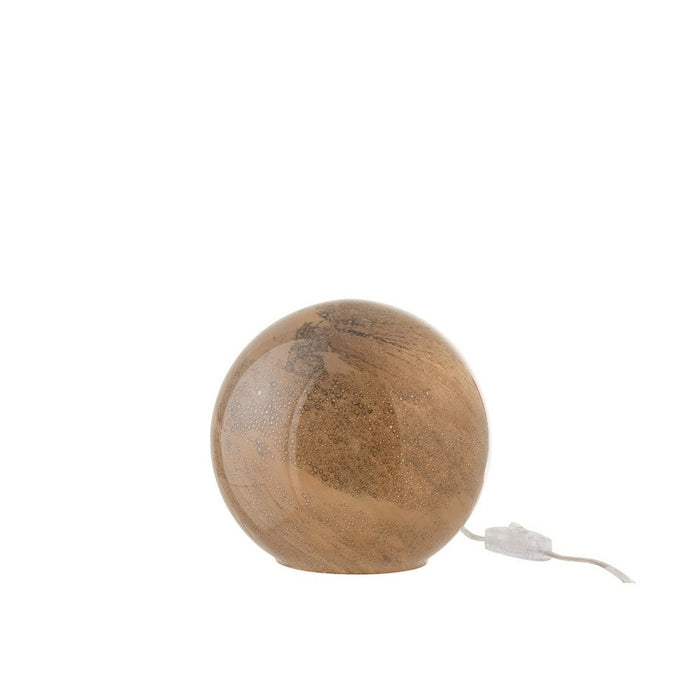Tafellamp Bruin Glas Rond 20 cm-Tafellampen-J-Line