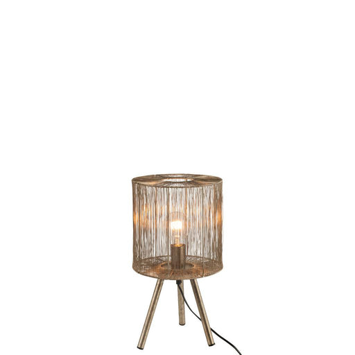 Tafellamp Bruin Ijzer S 26 cm 25.5x25.5x45.5 cm-Tafellampen-J-Line