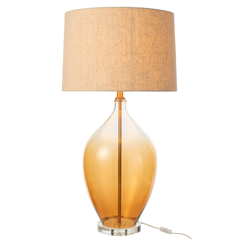 Tafellamp Bruin Linnen 46 cm 46x46x85 cm-Tafellampen-J-Line