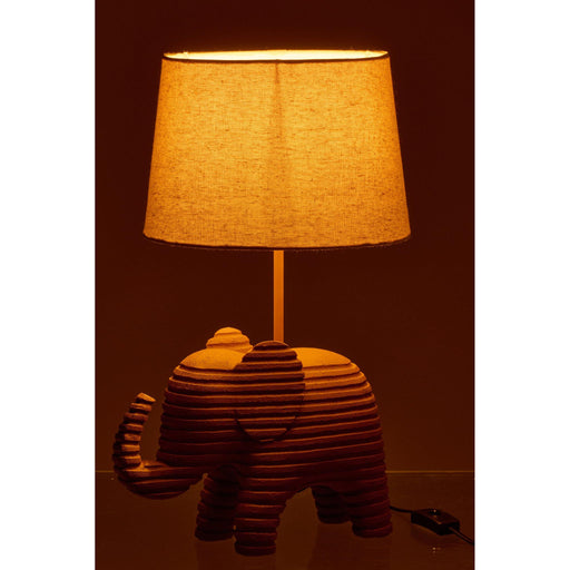 Tafellamp Bruin Polykunsthars 26 cm 26x31.2x48 cm-Tafellampen-J-Line