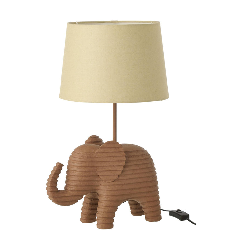 Tafellamp Bruin Polykunsthars 26 cm 26x31.2x48 cm-Tafellampen-J-Line