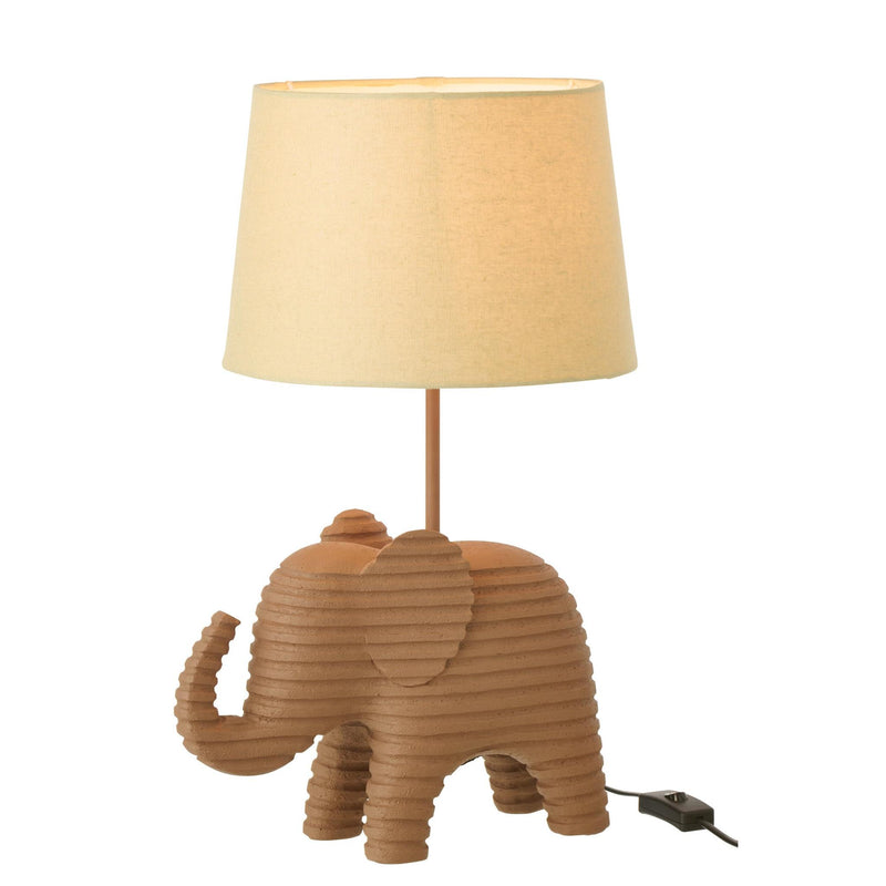Tafellamp Bruin Polykunsthars 26 cm 26x31.2x48 cm-Tafellampen-J-Line