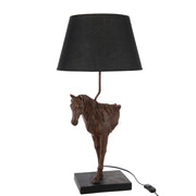 Tafellamp Bruin Polykunsthars 36 cm 35.5x35.5x70 cm-Tafellampen-J-Line