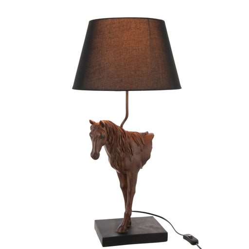 Tafellamp Bruin Polykunsthars 36 cm 35.5x35.5x70 cm-Tafellampen-J-Line