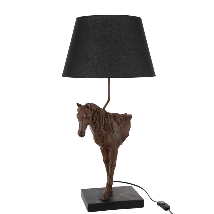 Tafellamp Bruin Polykunsthars 36 cm-Tafellampen-J-Line