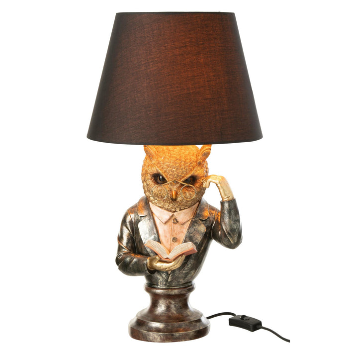 Tafellamp Bruin Stone Antiek 30 cm-Tafellampen-J-Line