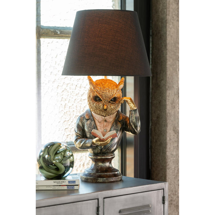 Tafellamp Bruin Stone Antiek 30 cm-Tafellampen-J-Line