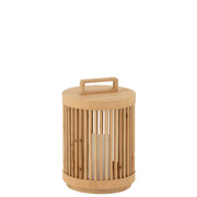 Tafellamp Cylinder Sparhout Fir Hout Naturel 24x24x36 cm-Tafellampen-J-Line