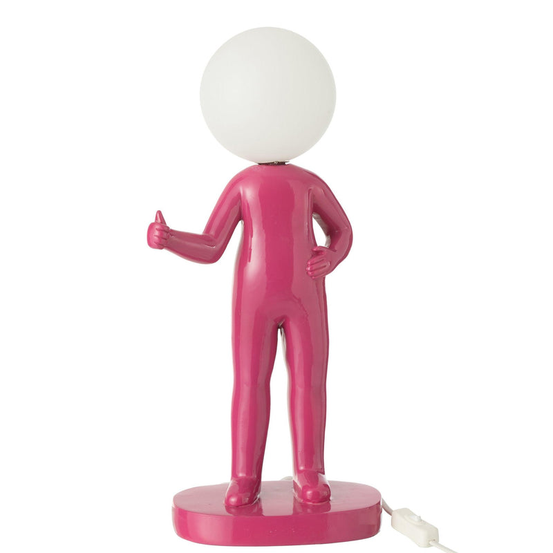 Tafellamp Fuchsia Polykunsthars 14 cm 14x19.5x44.5 cm-Tafellampen-J-Line