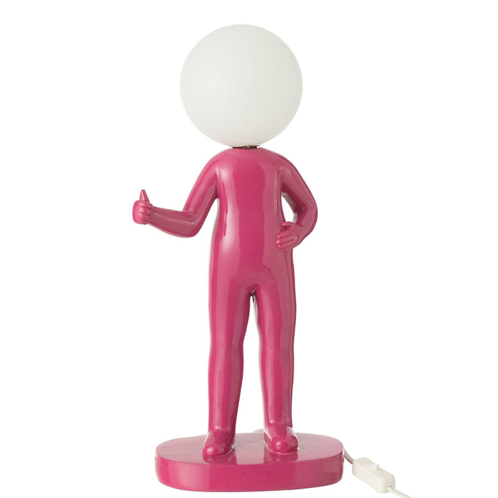 Tafellamp Fuchsia Polykunsthars 14 cm-Tafellampen-J-Line