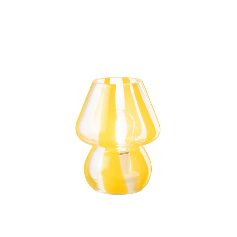 Tafellamp Geel Glas S 11 cm 11x11x15 cm-Tafellampen-J-Line