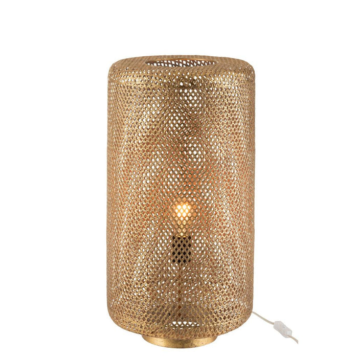 Tafellamp Goud Ijzer Rond 32 cm-Tafellampen-J-Line