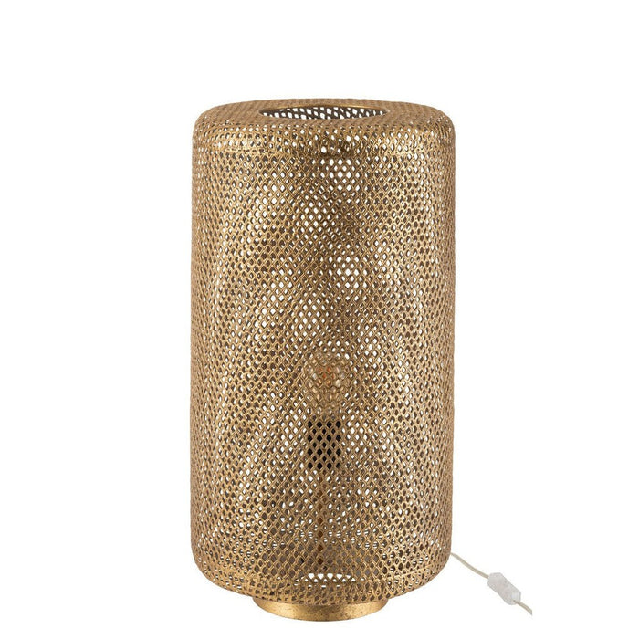 Tafellamp Goud Ijzer Rond 32 cm-Tafellampen-J-Line