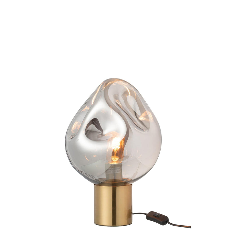 Tafellamp Grijs Aluminium 25 cm 25x25x38 cm-Tafellampen-J-Line