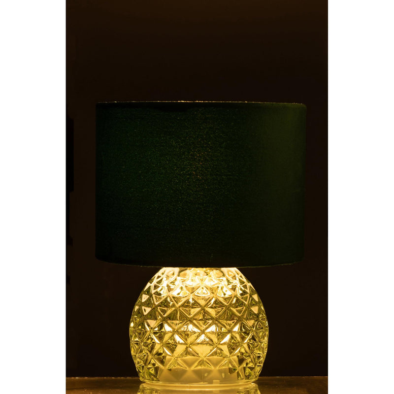 Tafellamp Groen Glas 17 cm 17.2x17.2x23 cm-Tafellampen-J-Line