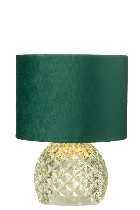 Tafellamp groen glas 17 cm 17.2x17.2x23 cm