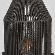 Tafellamp Ibiza Jute Zwart 18x18x35 cm-Tafellampen-LABEL51