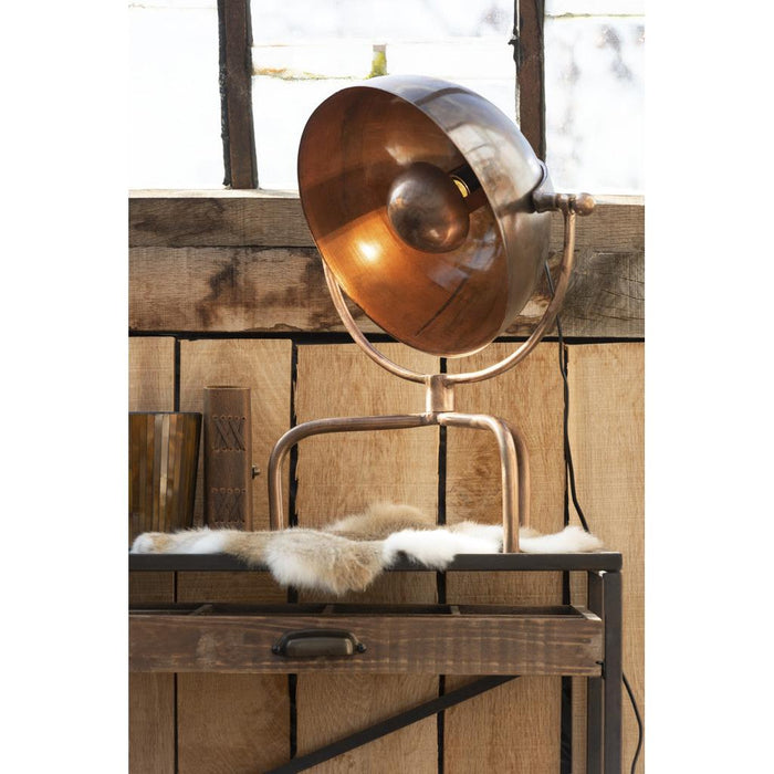 Tafellamp Koper Ijzer Antiek 29 cm-Tafellampen-J-Line