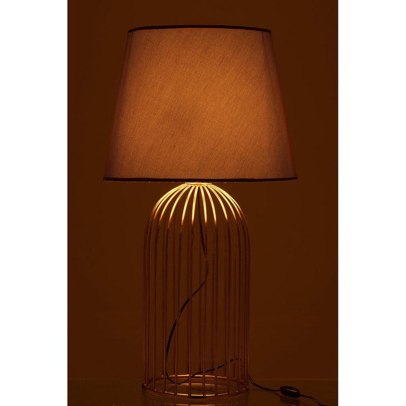 Tafellamp Lampvoet Kap Ijzer Zwart 25x25x62 cm-Tafellampen-J-Line