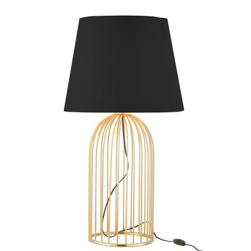 Tafellamp Lampvoet Kap ijzer Zwart 25x25x62 cm-Tafellampen-J-Line