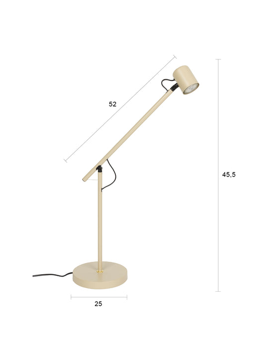 Tafellamp Leeshoekje Werkplek Iron Beige 55x20x45.5 cm-Tafellampen-Creating Home