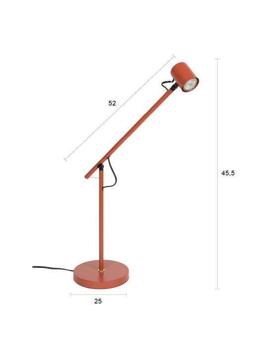 Tafellamp Leeshoekje Werkplek Iron Rood 55x20x45.5 cm-Tafellampen-Creating Home